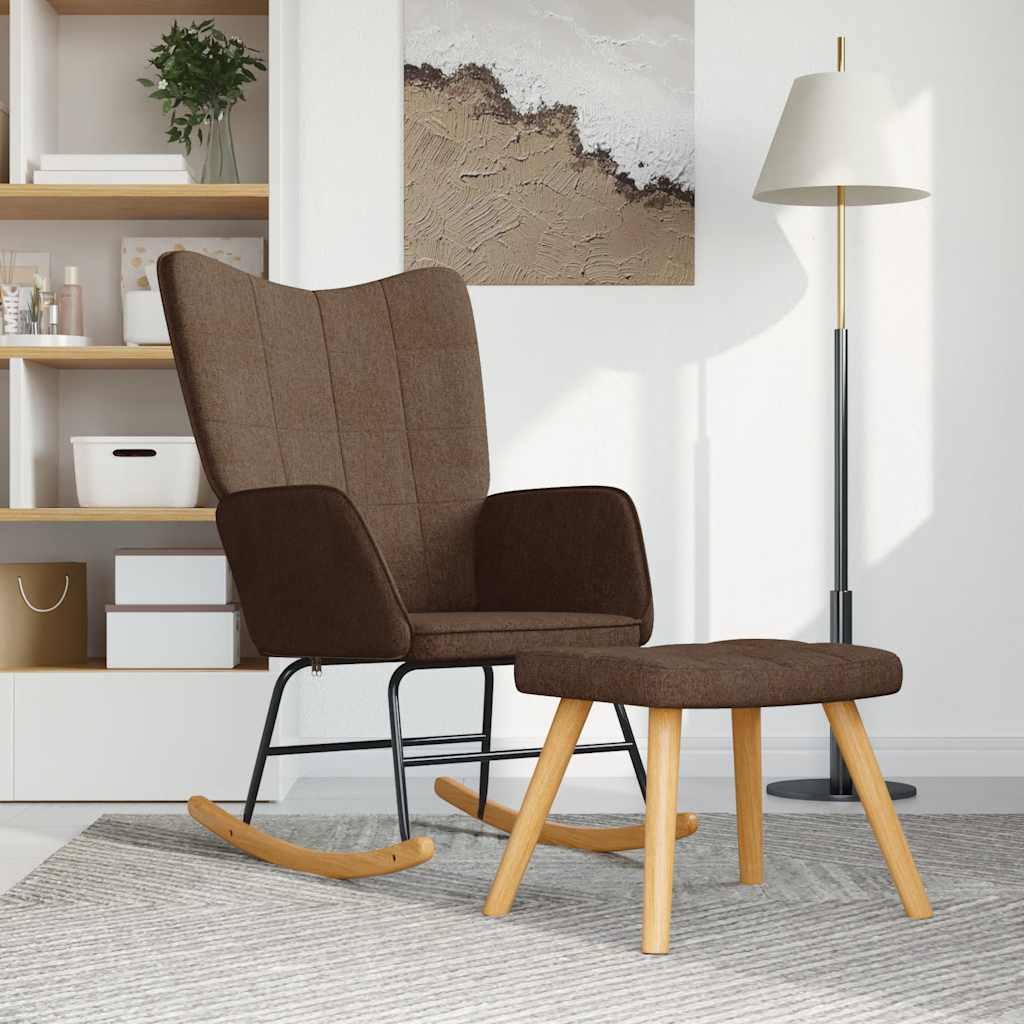 Schaukelstuhl Taupe Stoff