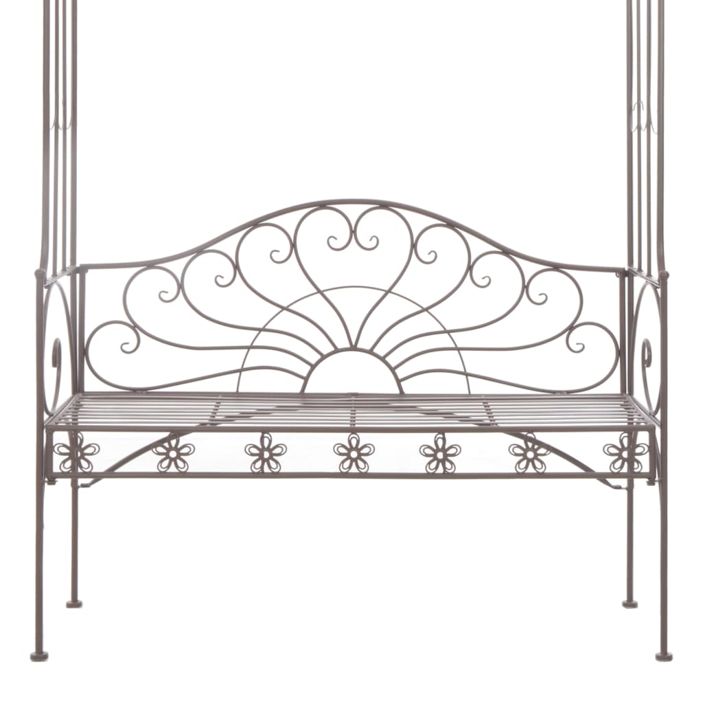 Gartenbank 122 cm Eisen Antik Weiß