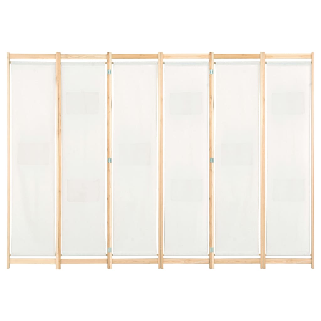 5-teiliger Raumteiler Creme 200 x 170 x 4 cm Stoff