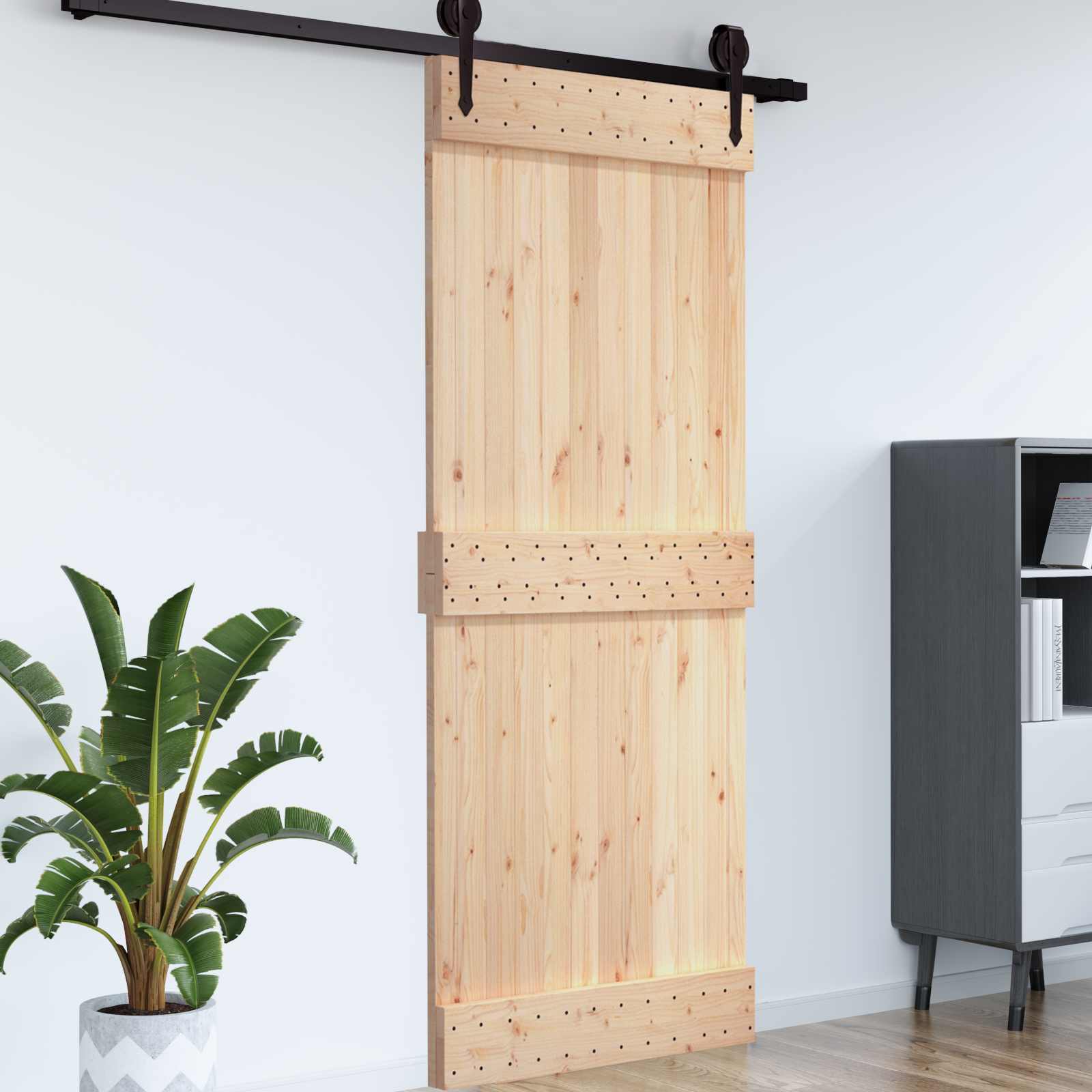 Tür NARVIK Natur 80 x 210 cm Massivkiefer