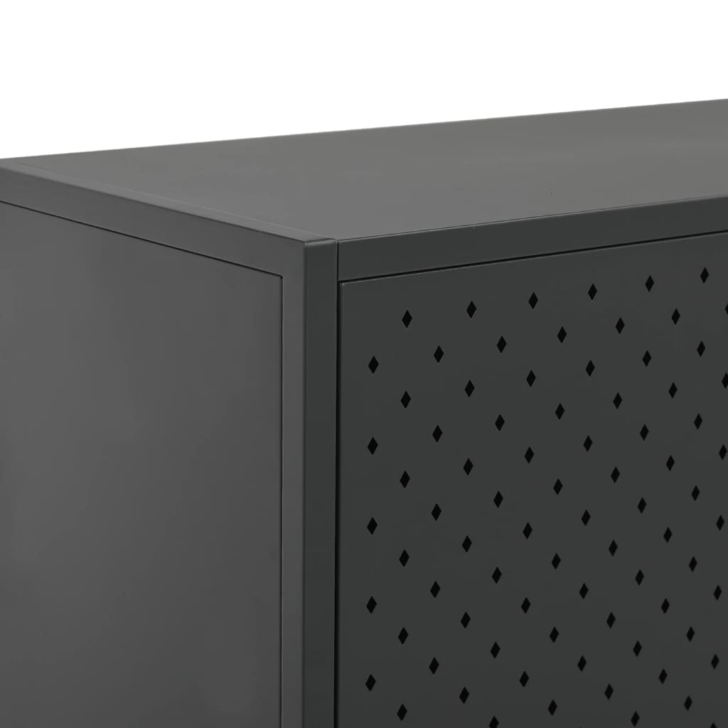 Highboard Schwarz 80x35x135 cm Stahl