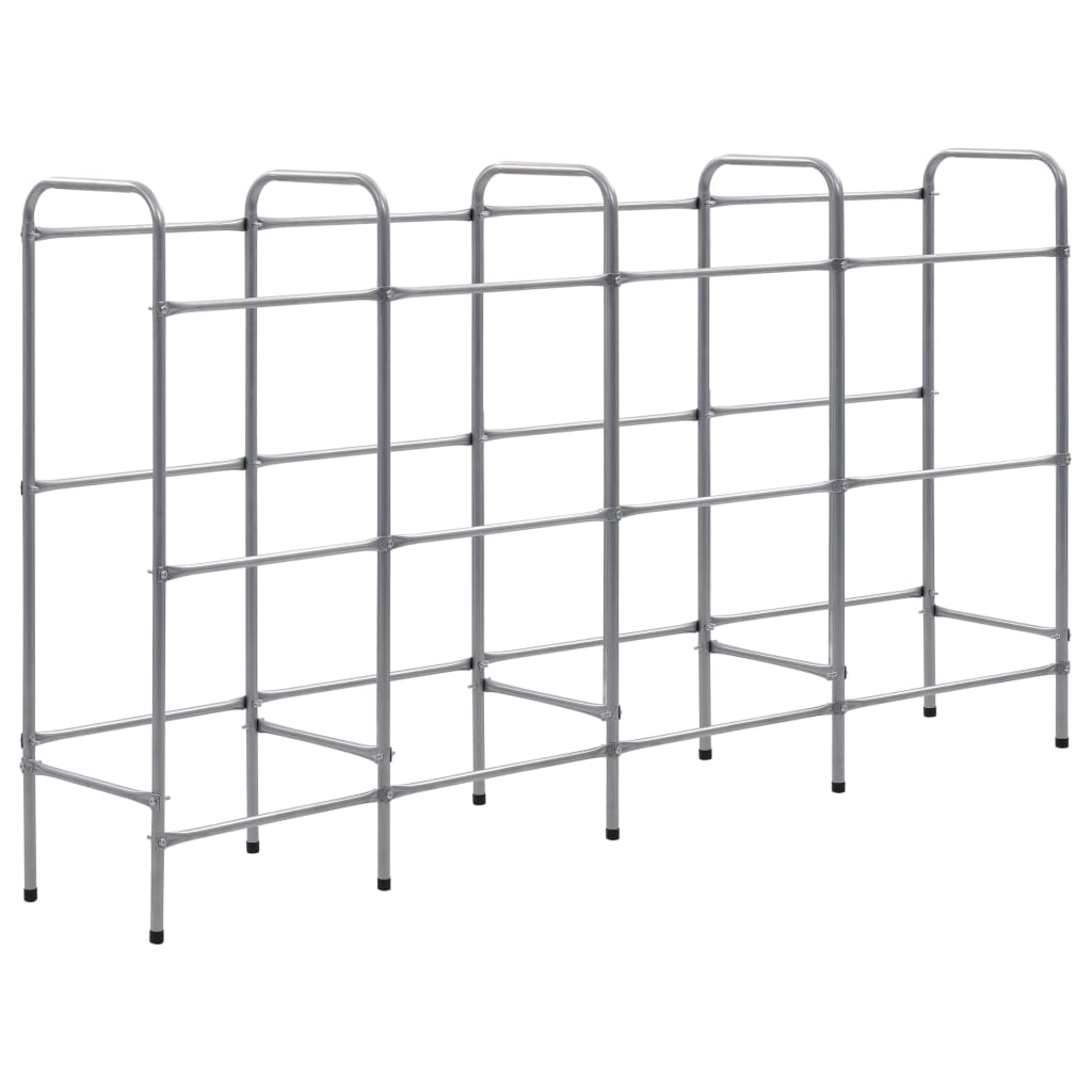 Kistenregal für 3 Kisten Silbern 50x33x116 cm Stahl
