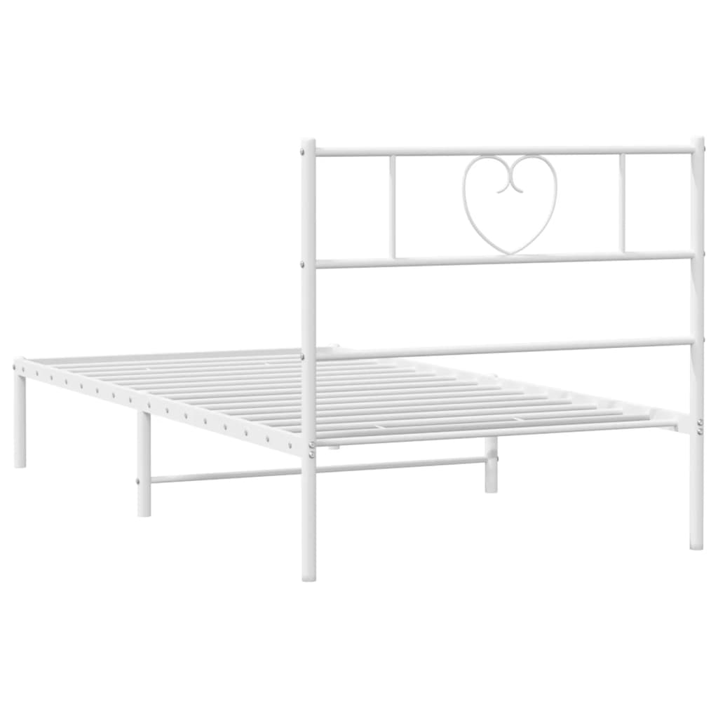 Bettgestell mit Kopfteil Metall Schwarz 100x190 cm