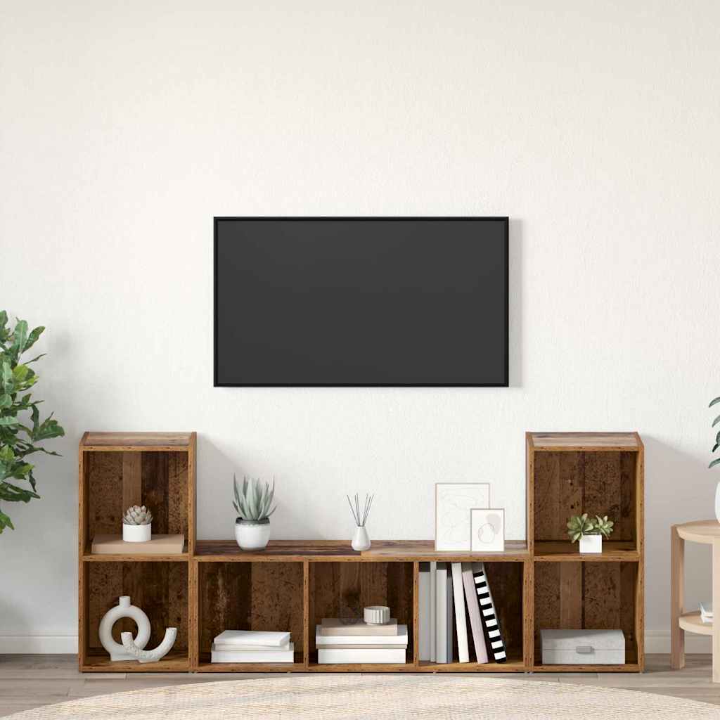 3-tlg. TV-Schrank-Set Weiß Holzwerkstoff