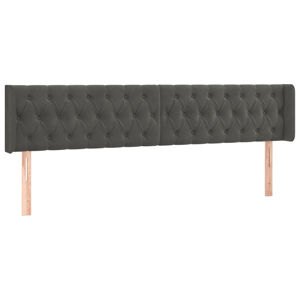 Kopfteil mit Ohren Dunkelblau 93x16x78/88 cm Samt