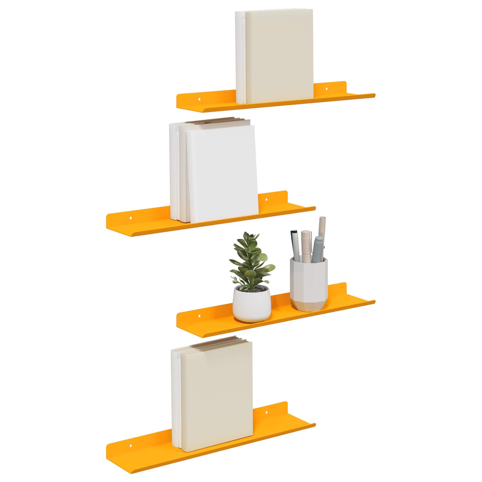 Schwebendes Regal 3 pcs Schwarz 40 x 9 x 2,5 cm Stahl
