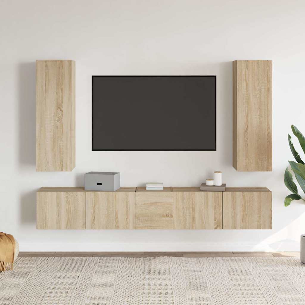 5-tlg. TV-Schrank-Set Weiß Holzwerkstoff