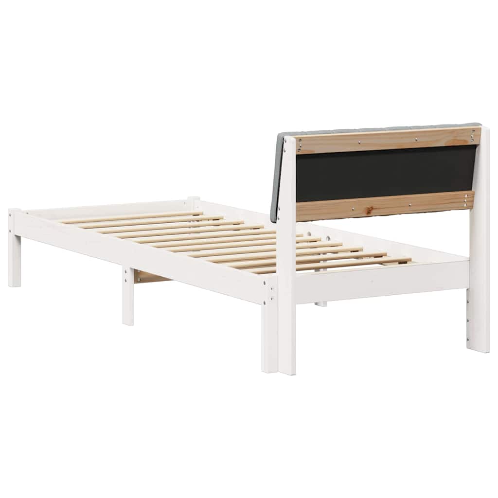 Bettgestell Braun und hellgrau 200 x 200 cm Massivholz Kiefer
