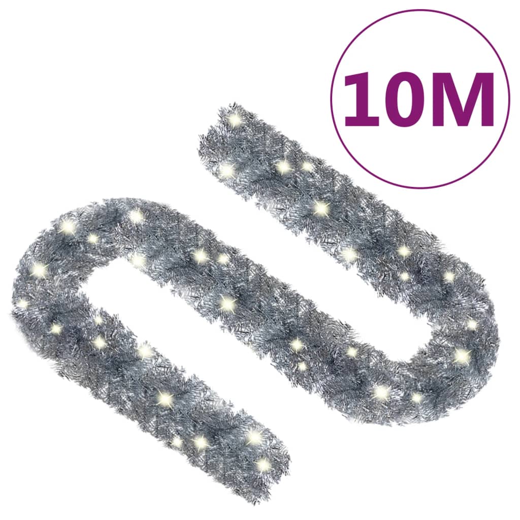 Weihnachtsgirlande mit LED 10 m Schwarz