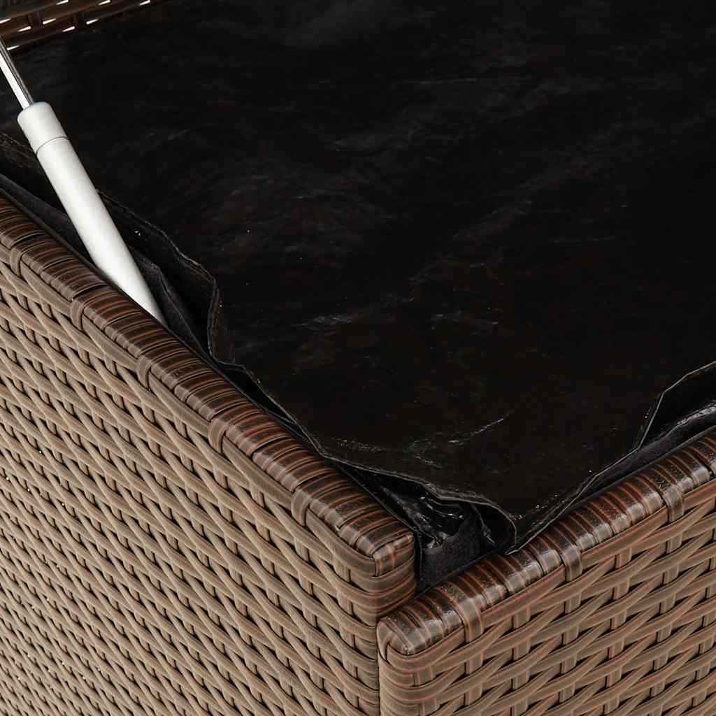 Gartentruhe mit Rollen Schwarz 110x55x73 cm Poly Rattan