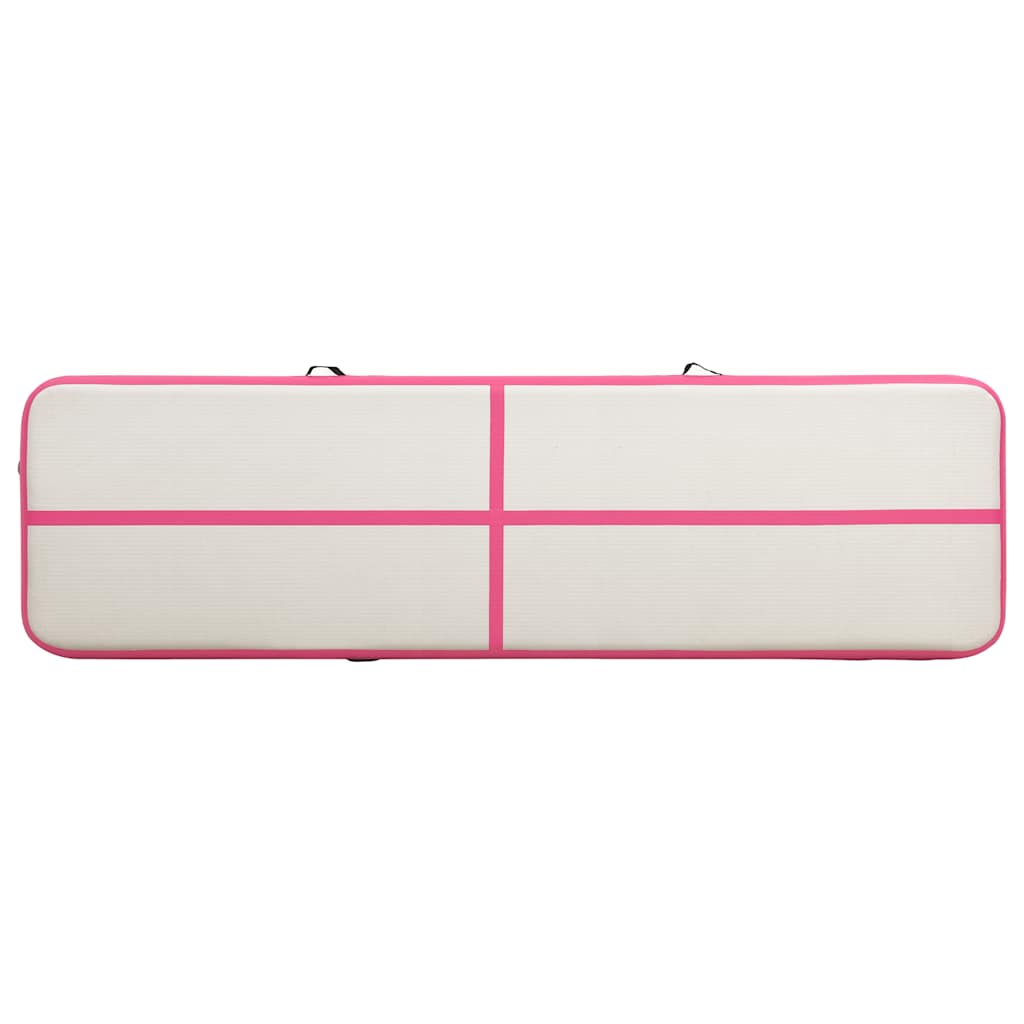Aufblasbare Gymnastikmatte mit Pumpe 300×100×10 cm PVC Rosa