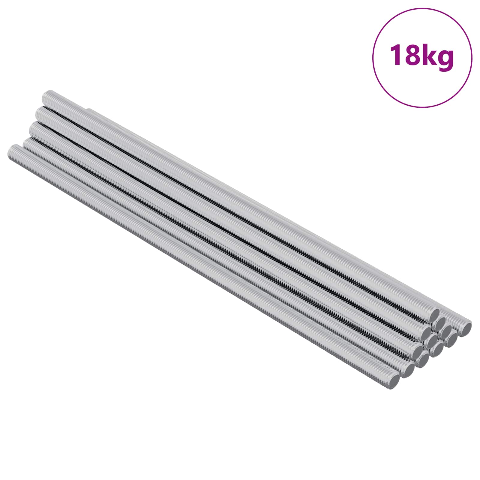 Gewindestange 2 pcs Silber 6 x 120 mm Stahl