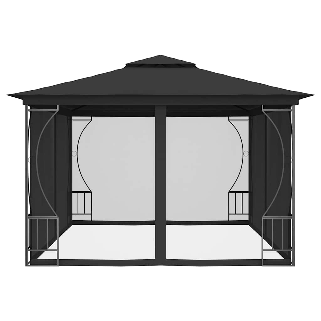 Pavillon mit Netz 300x300x265 cm Creme
