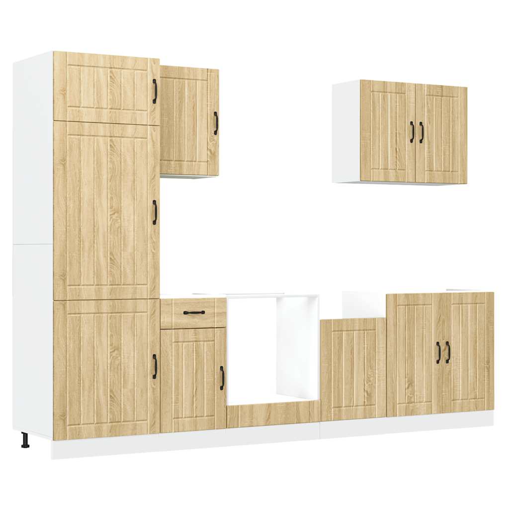 7-tlg. Küchenschrank-Set Lucca Weiß Holzwerkstoff