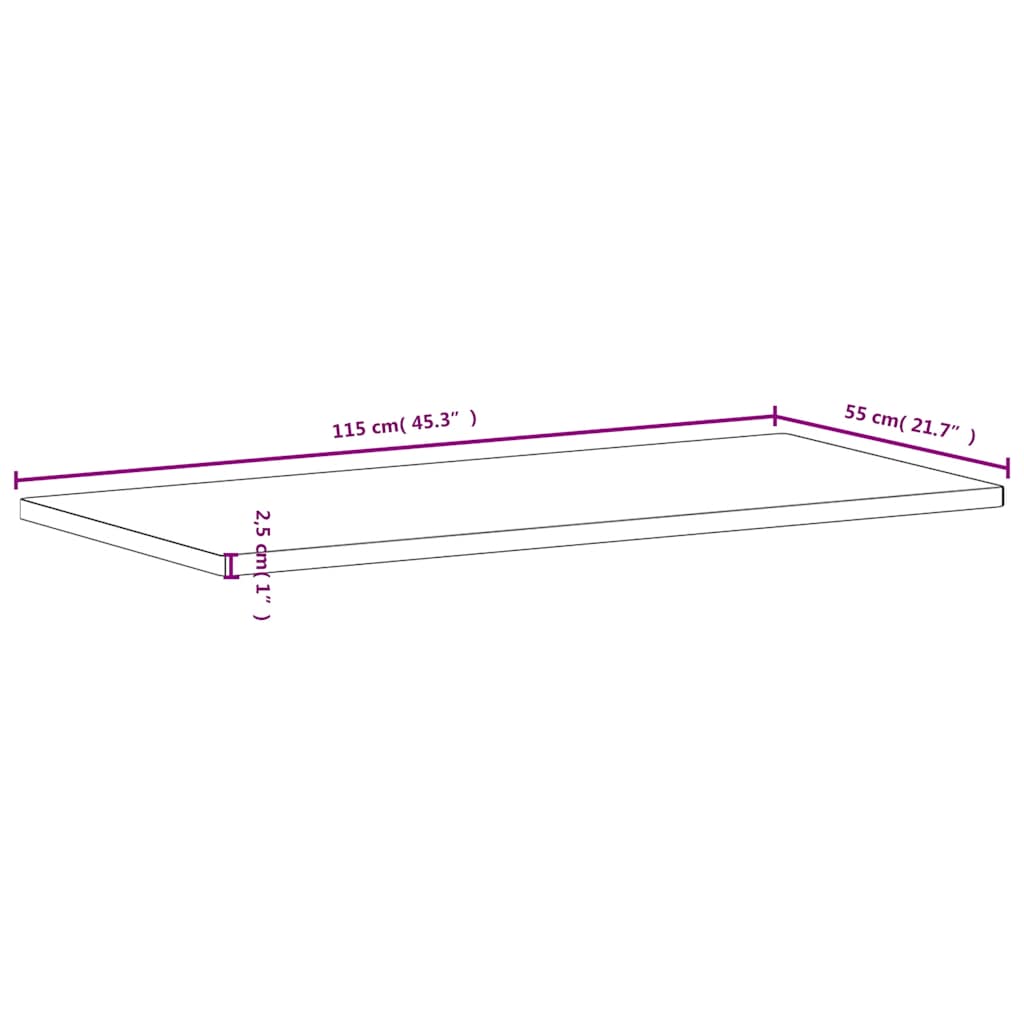 Schreibtischplatte 80x55x2,5 cm Massivholz Buche