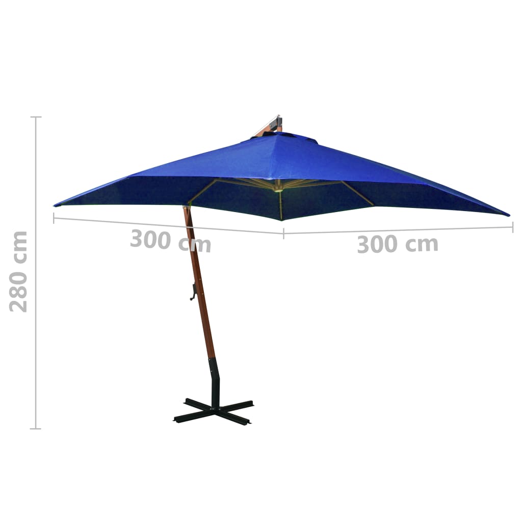 Ampelschirm mit Mast Anthrazit 3,5x2,9 m Massivholz Tanne