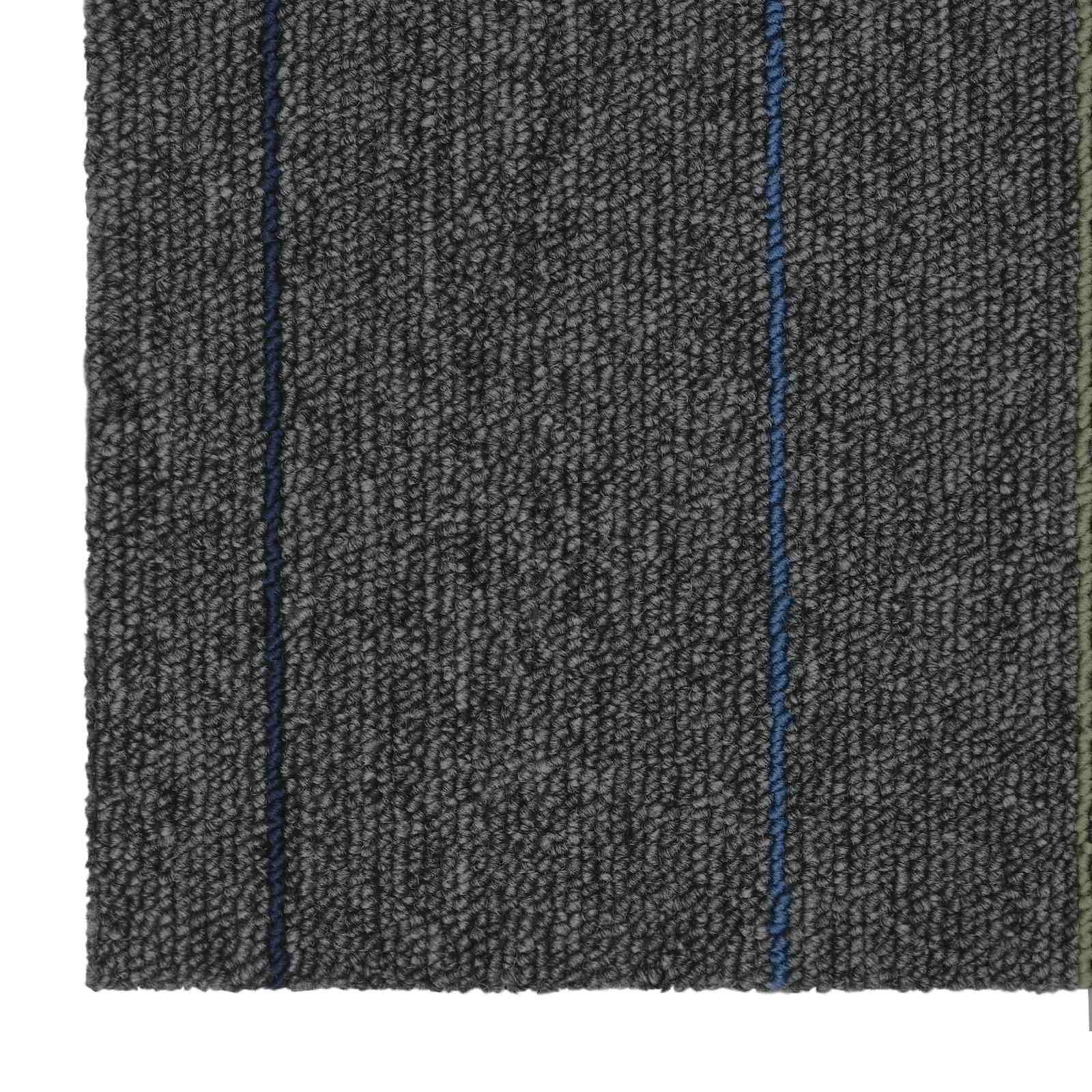 Teppichfliese Hellgrau mit Streifen 50 x 50 cm 4 pcs