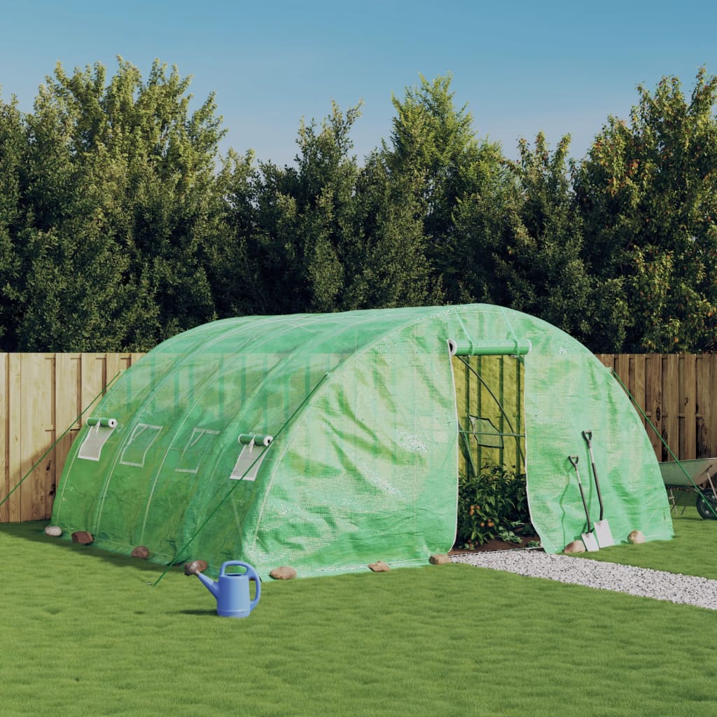 Gewächshaus mit Stahlrahmen Weiß 40 m² 8x5x2,3 m
