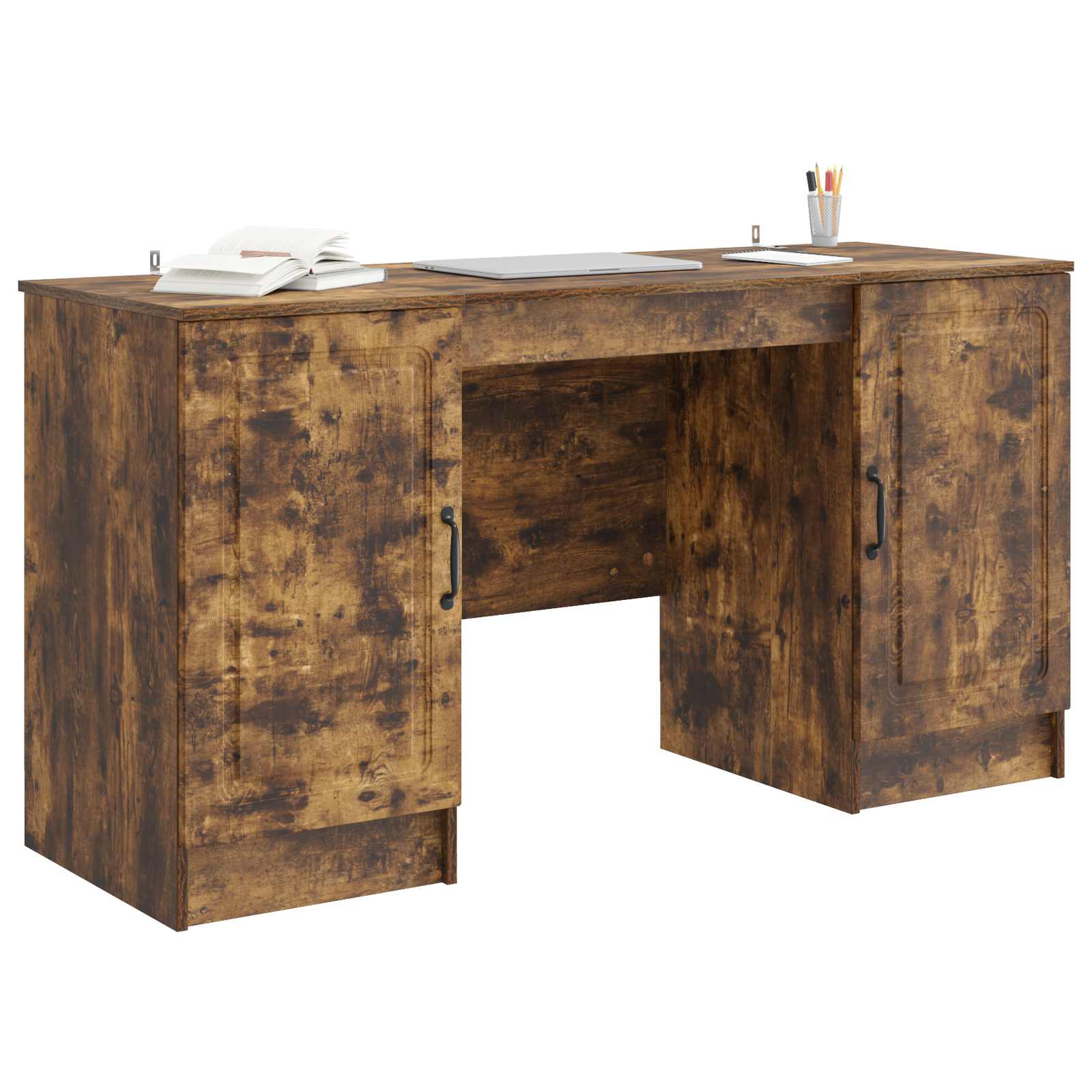 Schreibtisch mit Regal Schwarz 142,5 x 50 x 75 cm Holzwerkstoff