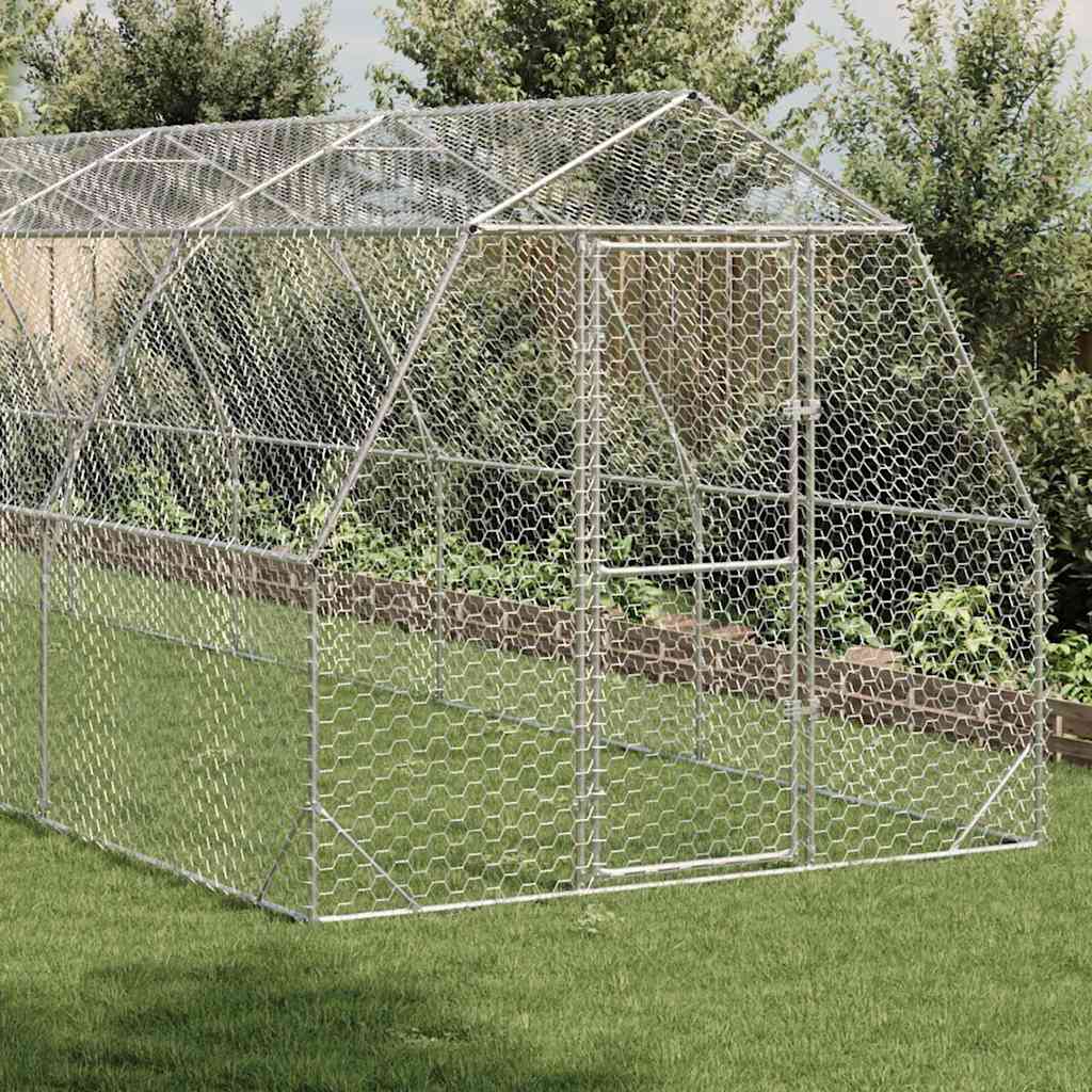 Hühnerstall 2,5x4x2,25 m Verzinkter Stahl