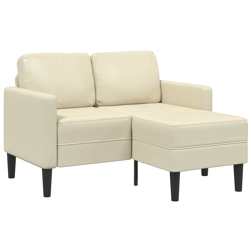 2-Sitzer-Sofa mit Chaiselongue L-förmig Schwarz 125 cm Kunstleder