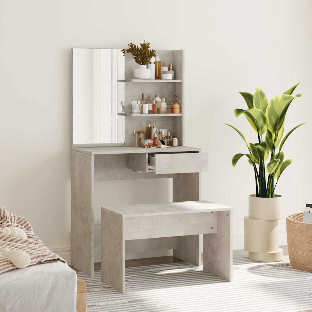 Schminktisch-Set Weiß 74,5x40x141 cm