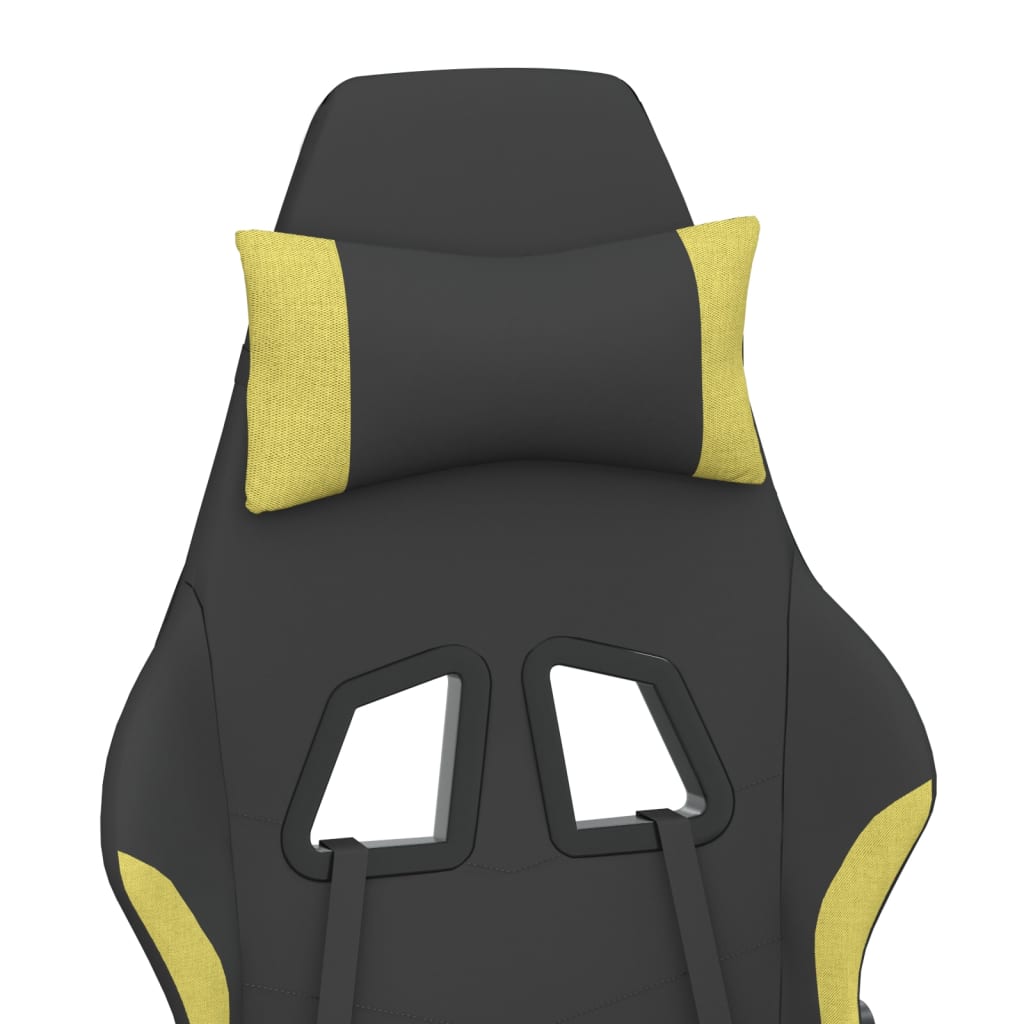 Gaming-Stuhl mit Massagefunktion Schwarz und Creme Stoff
