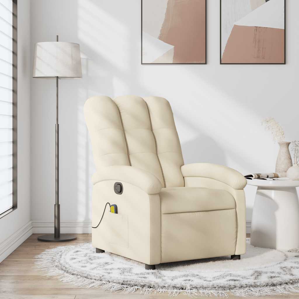 Massage-Relaxsessel, hellgrauer Stoff