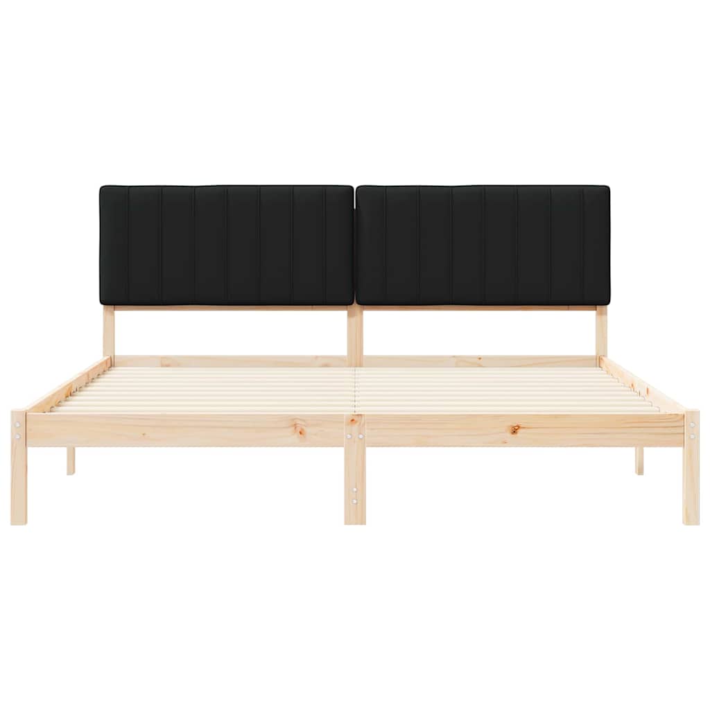 Bettgestell mit gepolstertem Kopfteil Hellgrau 200 x 200 cm