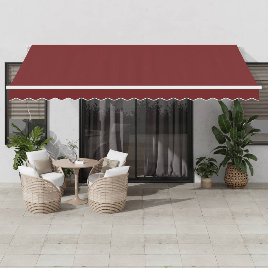 Markise Manuell Einziehbar mit LED 300x250 cm Blau und Weiß