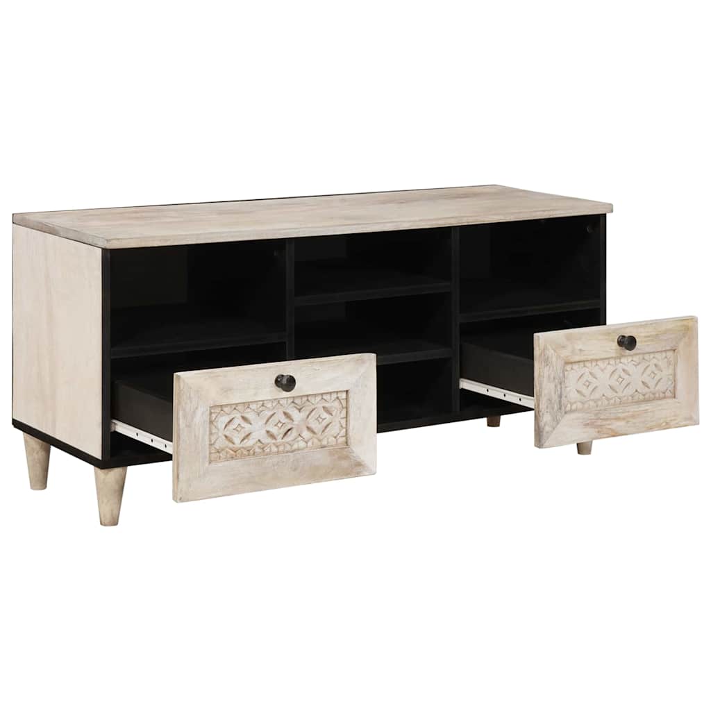 TV-Schränk mit Schubladen 100 x 33 x 46 cm Massivholz Mango