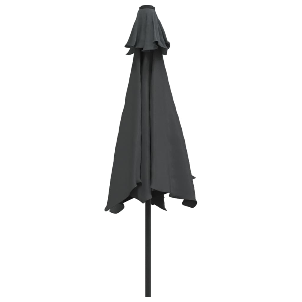 Sonnenschirm mit LED-Beleuchtung Stahl-Mast 300 cm Bordeauxrot