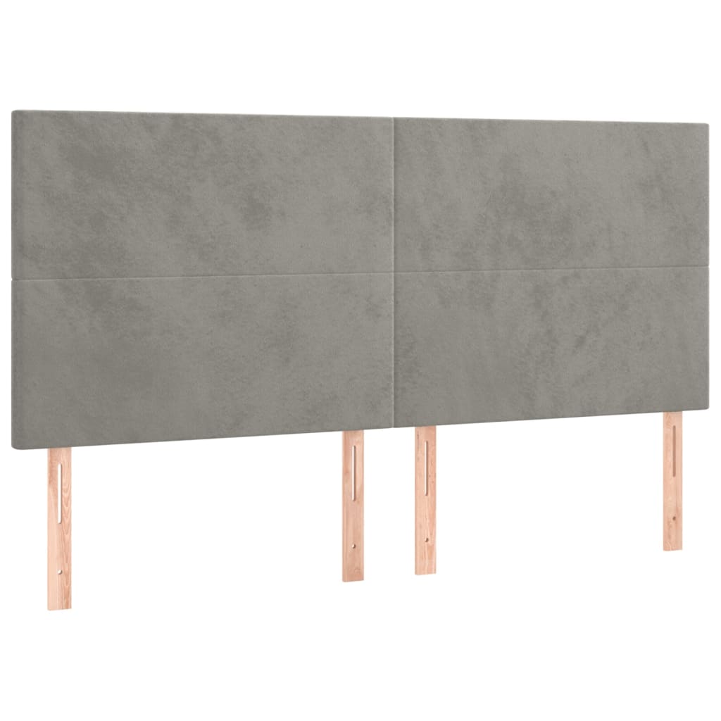 Kopfteil Hellgrau 80x5x118/128 cm Samt