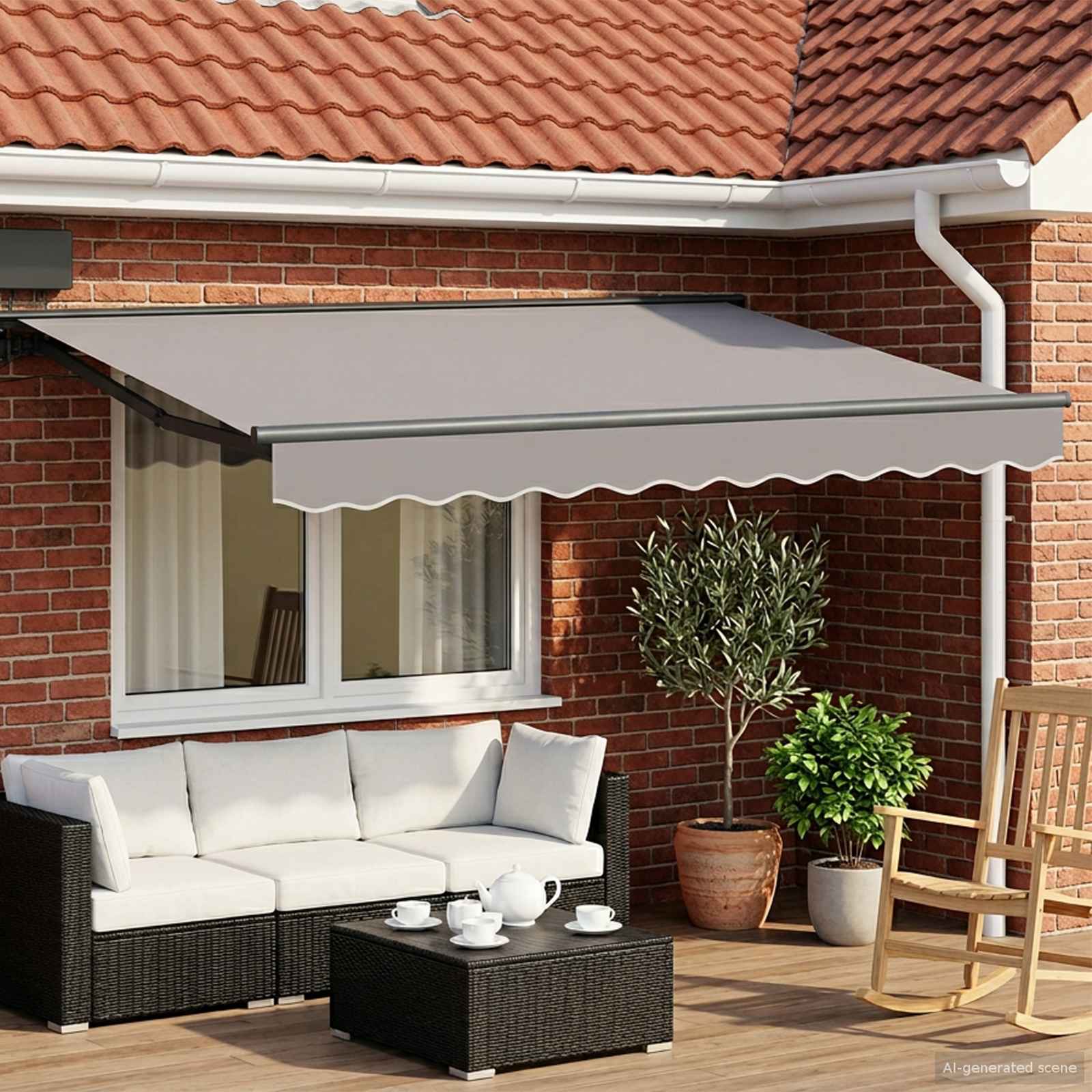 Elektrische Markisenrahmen mit LEDs Weiß 2,5 x 2 m Aluminium