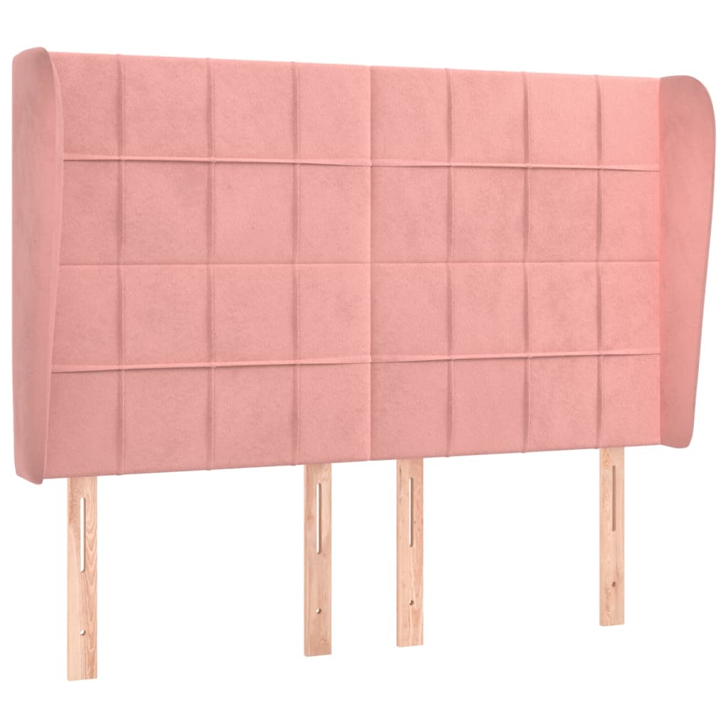 Kopfteil mit Ohren Dunkelblau 93x23x78/88 cm Samt