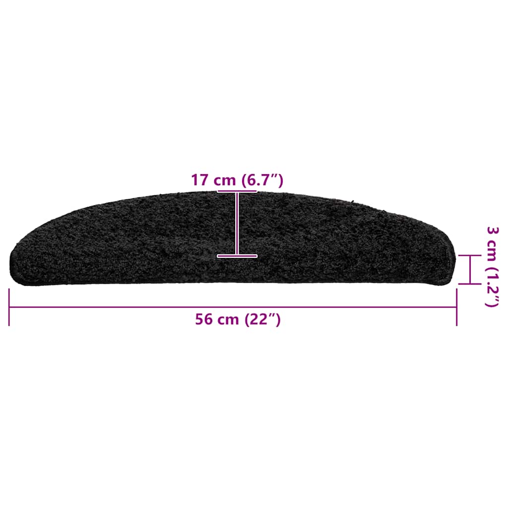 Stufenmatten 15 Stk. 56x17x3 cm Grau Halbrund