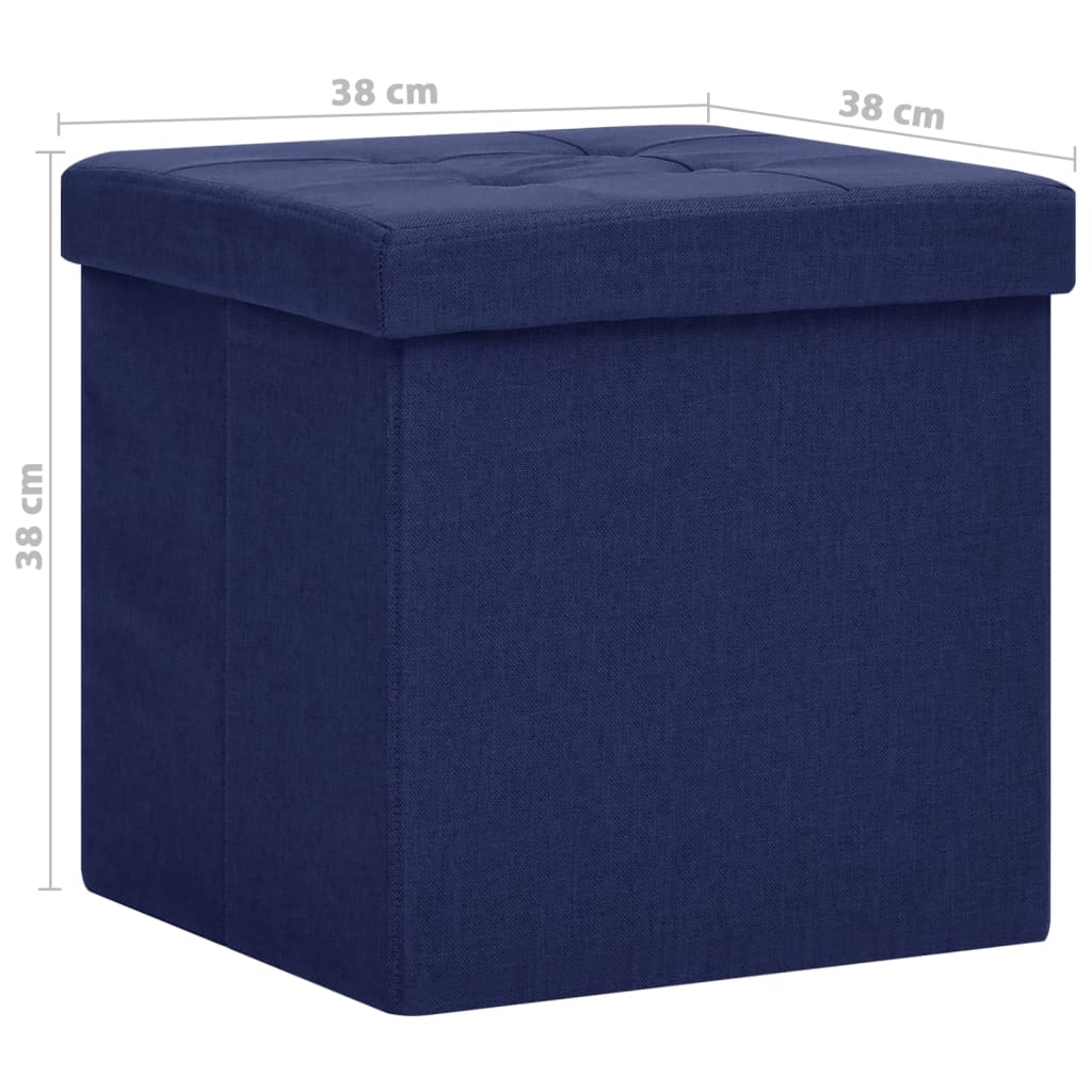 Hocker mit Stauraum Cremeweiß Leinenoptik