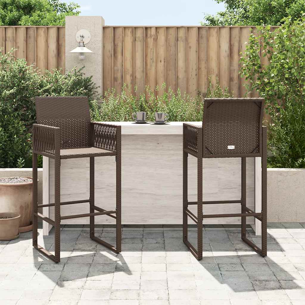 Garten-Barhocker 2 Stk. Schwarz Poly Rattan