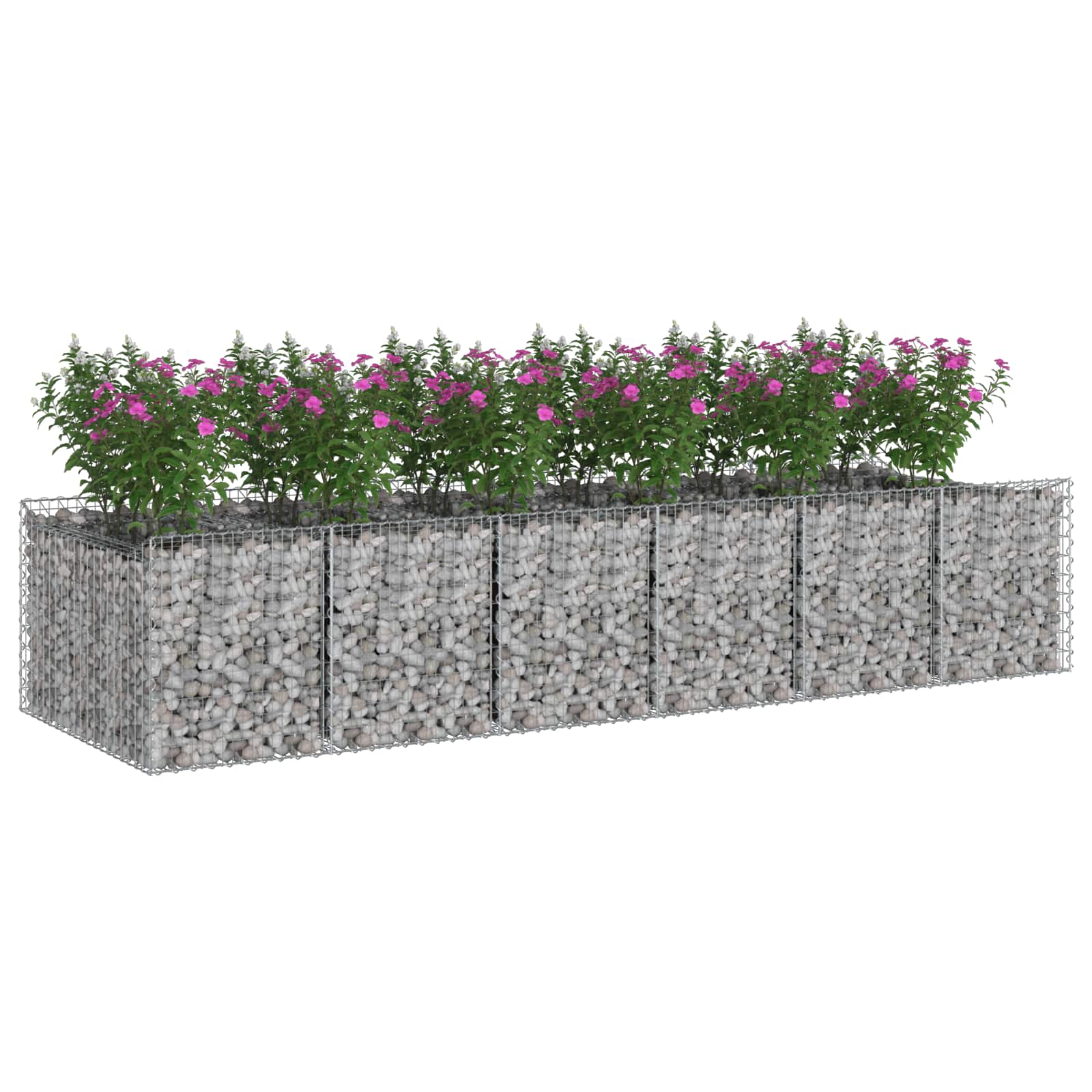 Gabionen-Hochbeet 2 pcs Silber