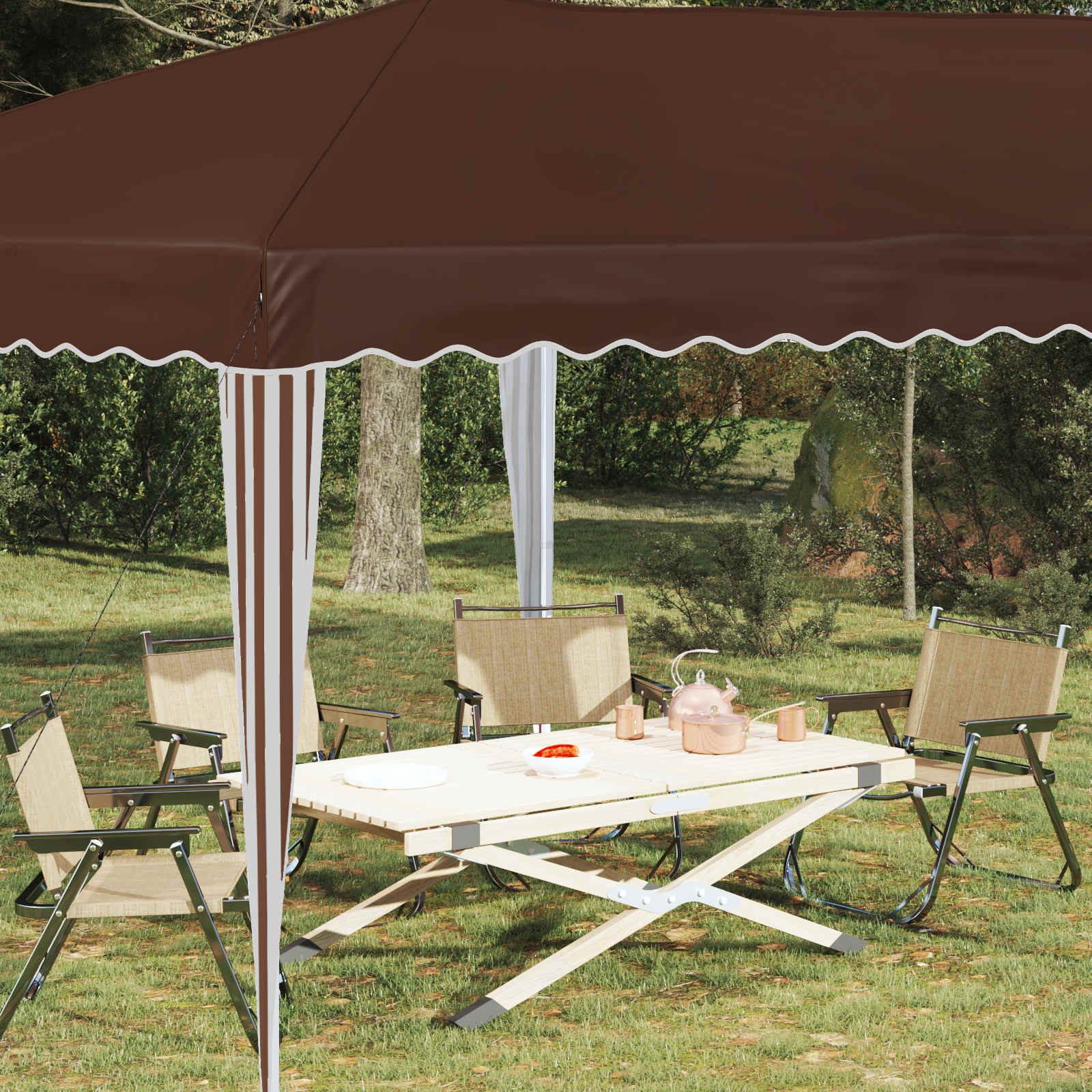 Pop-up Partyzelt 575 x 290 x 245 cm Creme