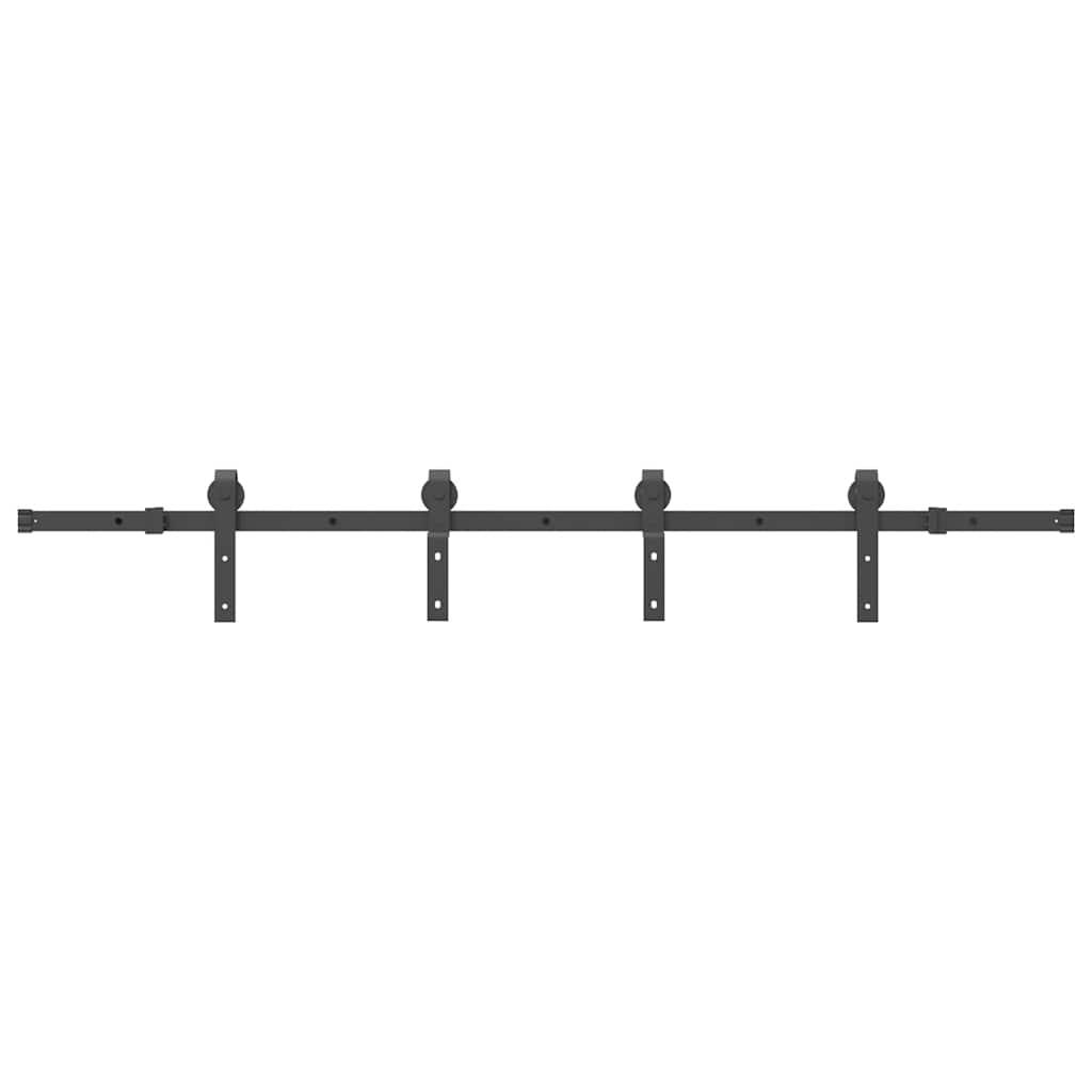 Schiebetürbeschlag-Set 183 cm Stahl Schwarz