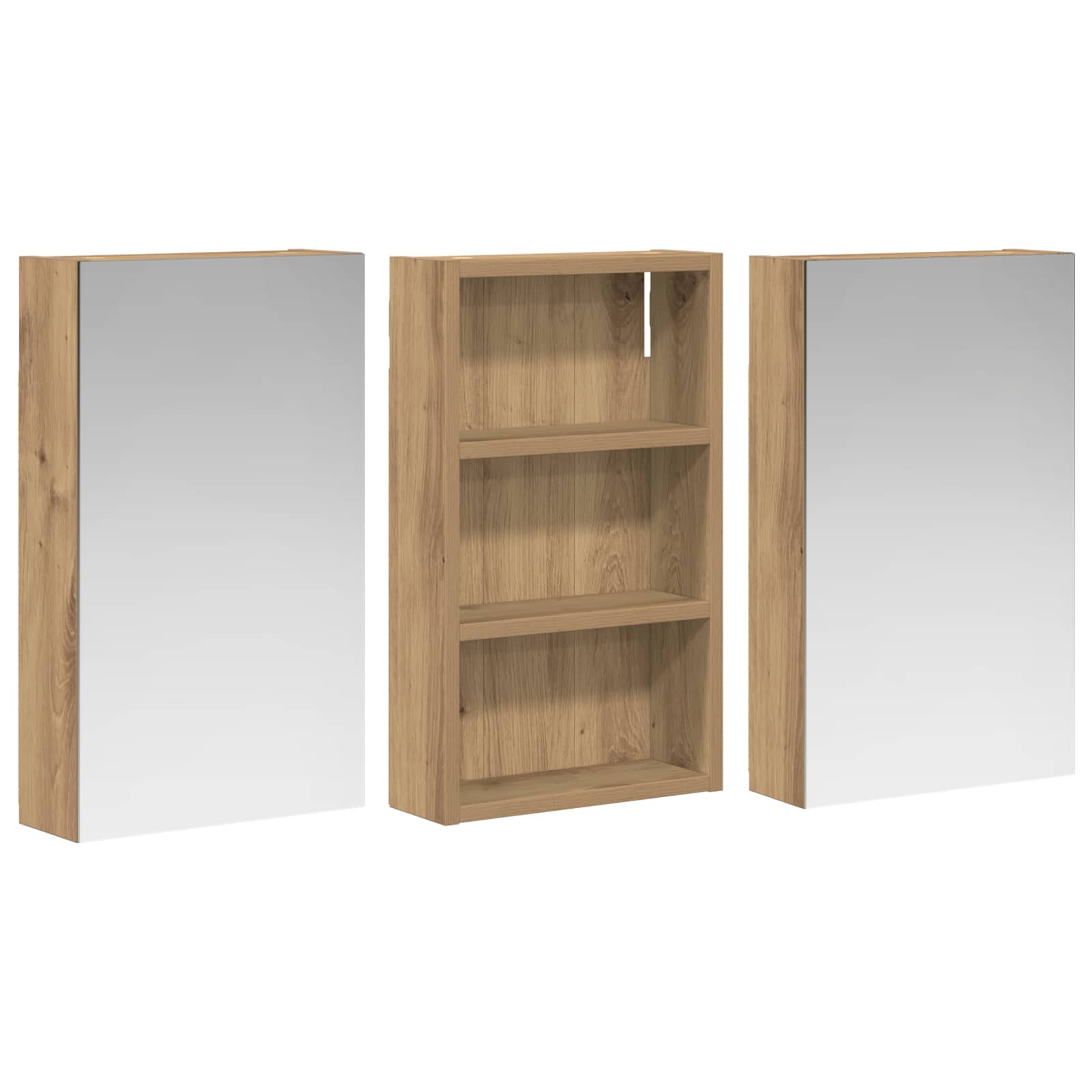 Badezimmerschrank-Set 3 pcs 80 x 10,5 x 50 cm Holzwerkstoff