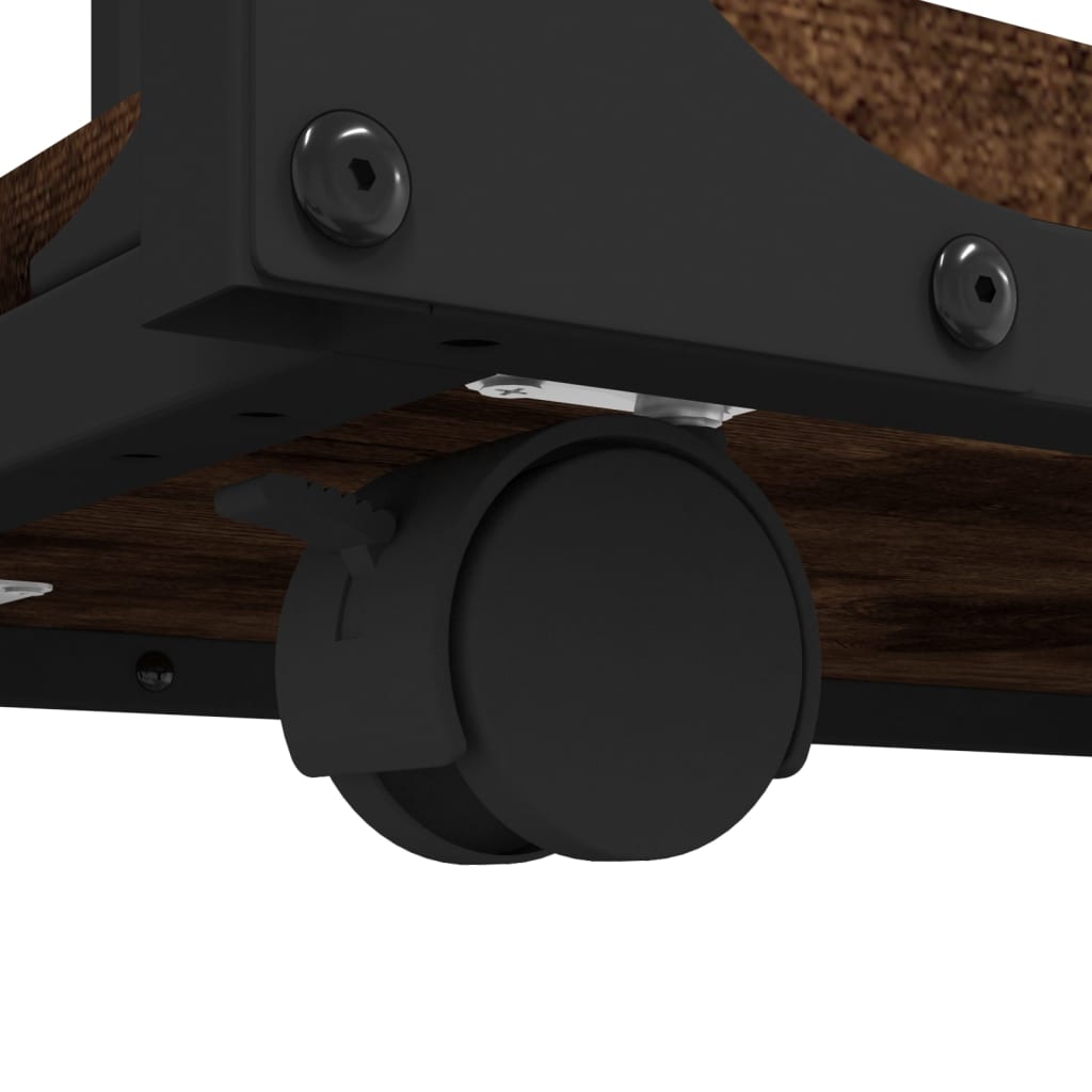 Beistelltisch mit Rollen Schwarz 50x35x55,5 cm Holzwerkstoff