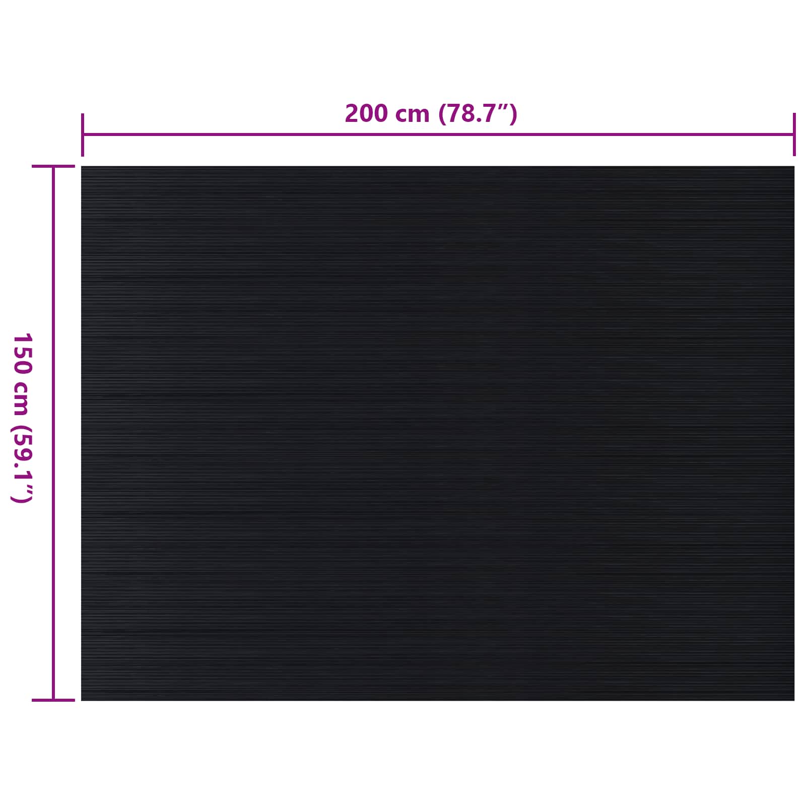 Bodenbelag Schwarz 1 x 2 m Gummi