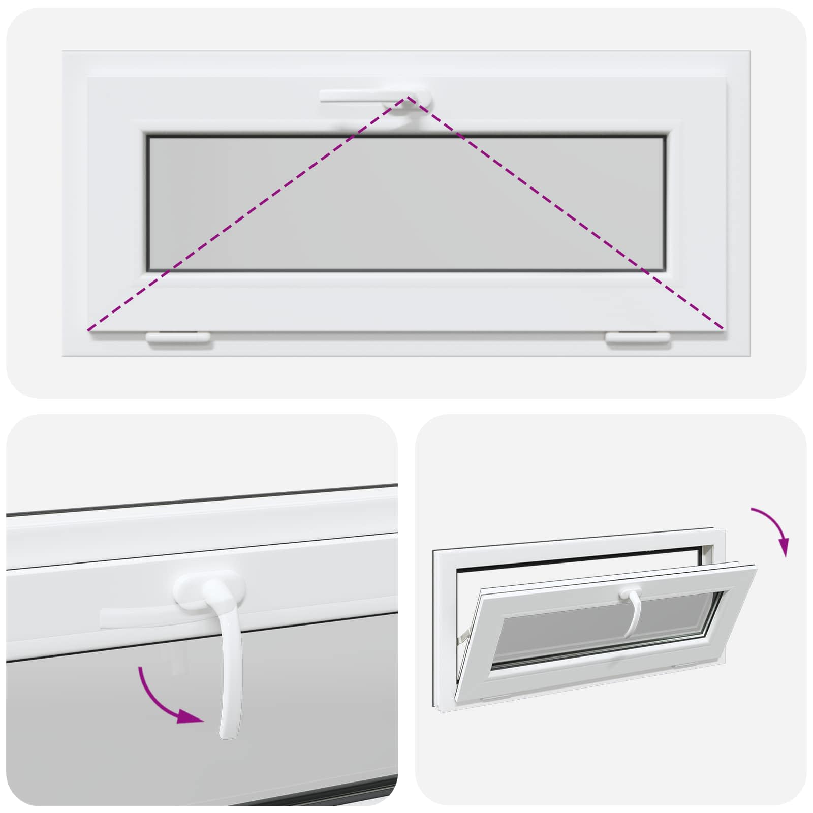 Kellerfenster RISOR 60 x 40 cm PVC und Glas Weiß
