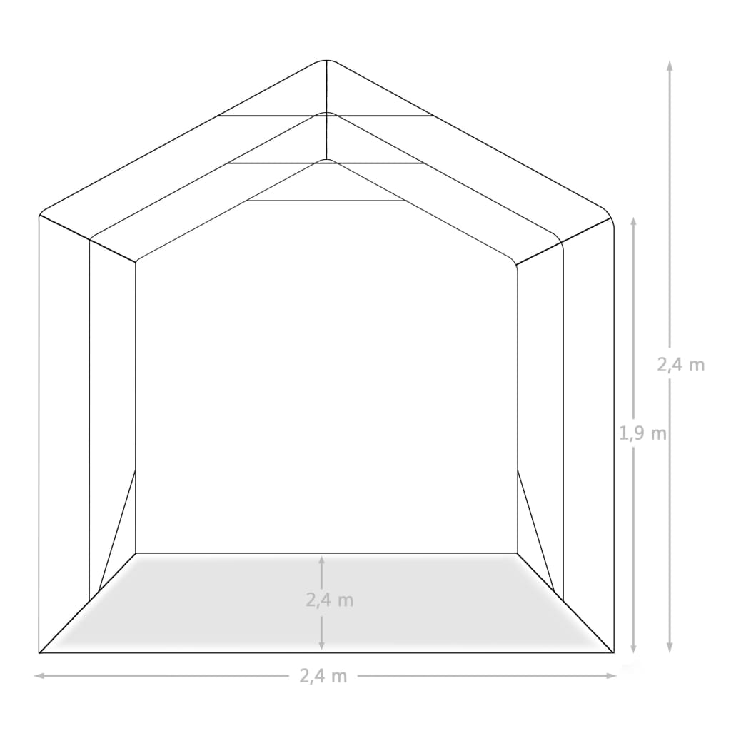 Garagenzelt PVC 2,4x3,6 m Grün