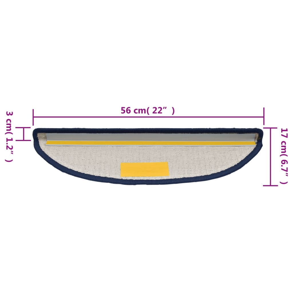 Stufenmatten 15 Stk. 56x17x3 cm Anthrazit Halbrund