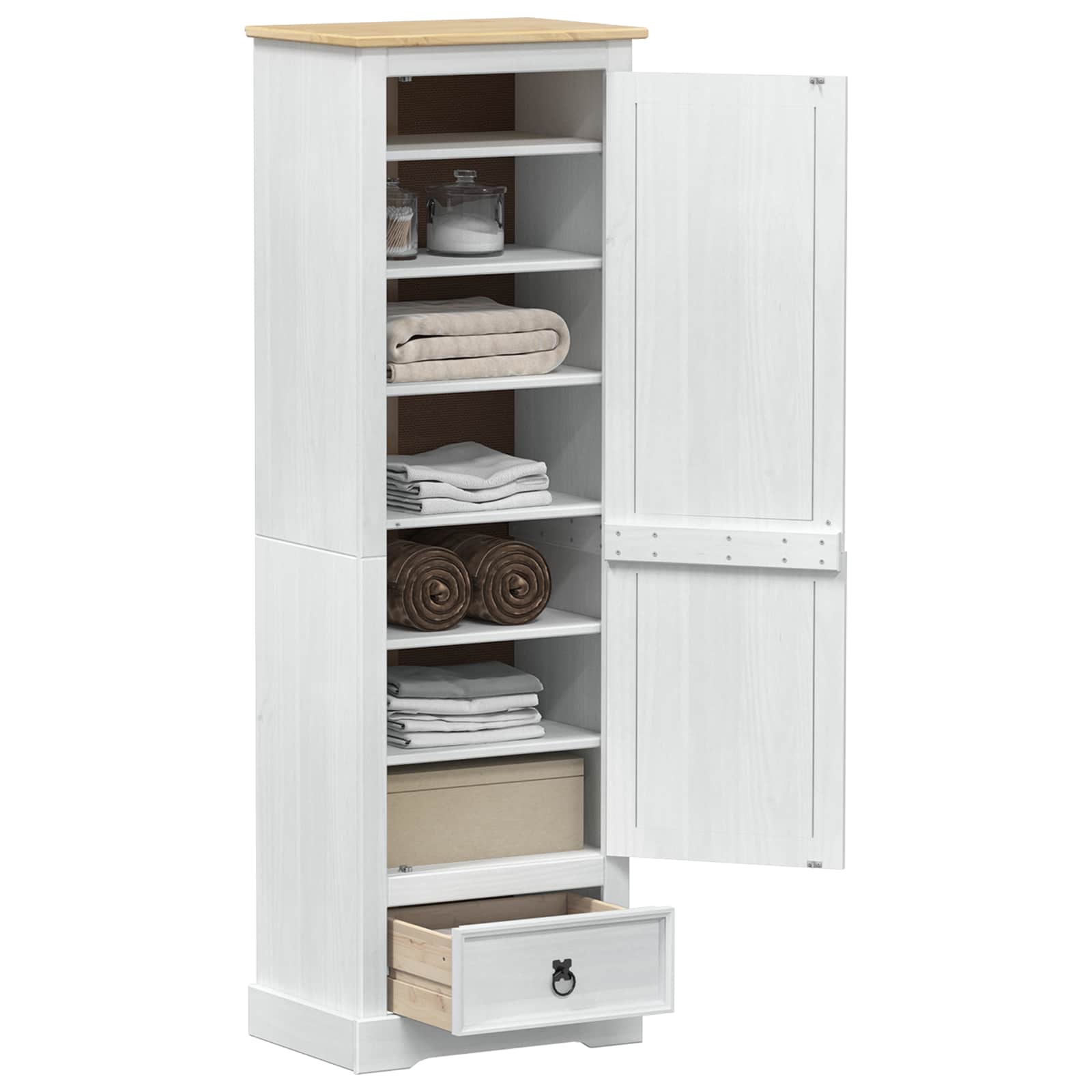 Kleiderschrank Corona 55x38x170 cm Massivholz Kiefer