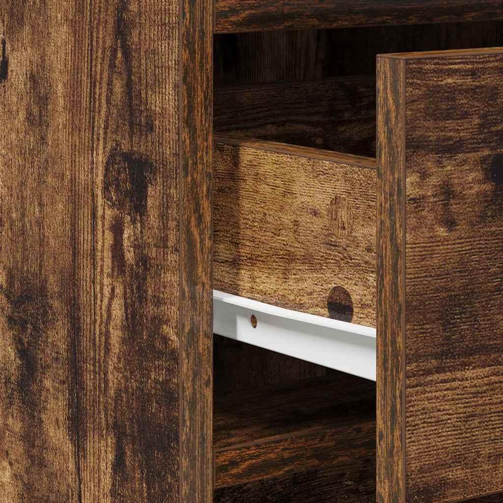 Schminktisch mit Spiegelbeleuchtung 2 pcs Weiß Holzwerkstoff