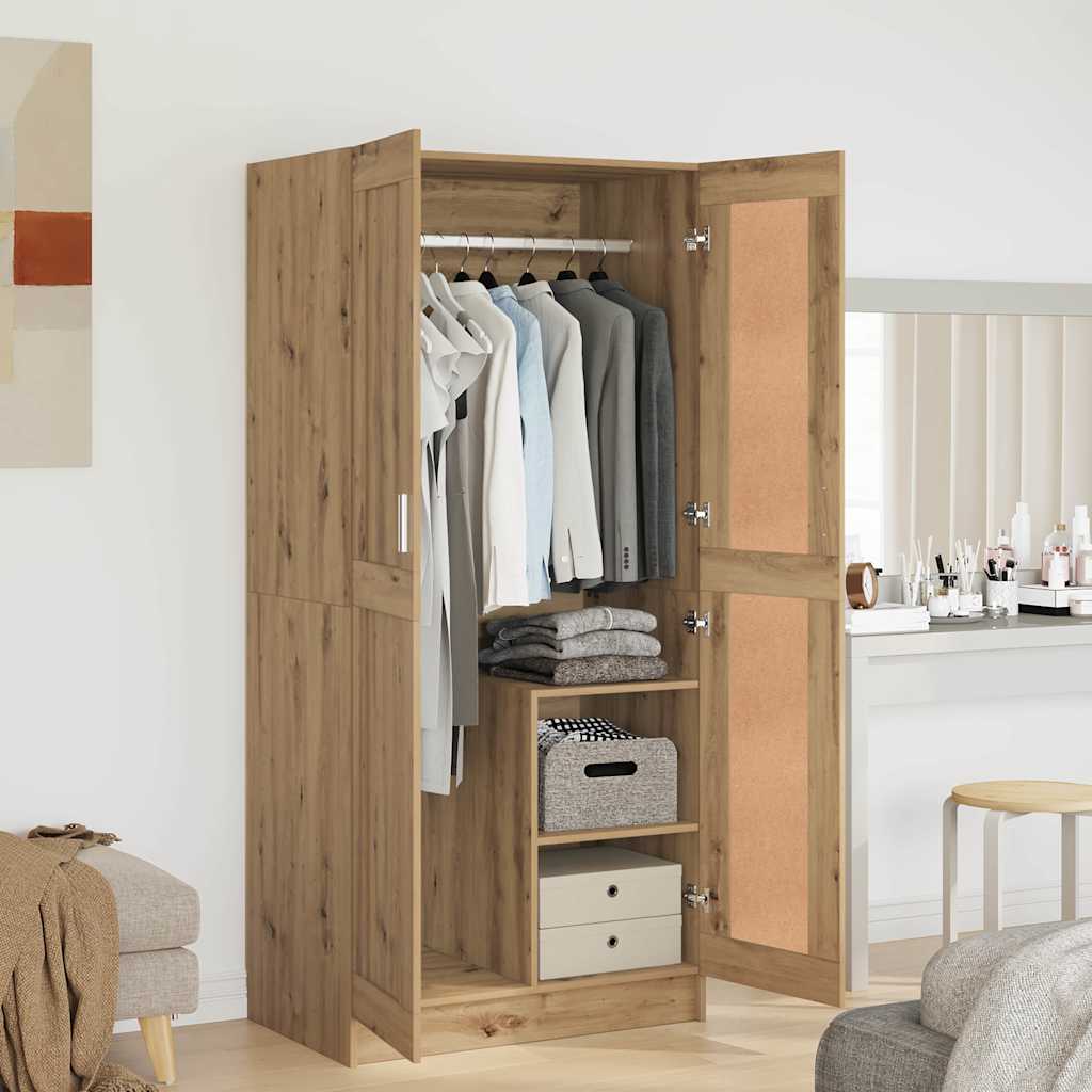 Kleiderschrank Weiß 82,5x51,5x180 cm Holzwerkstoff